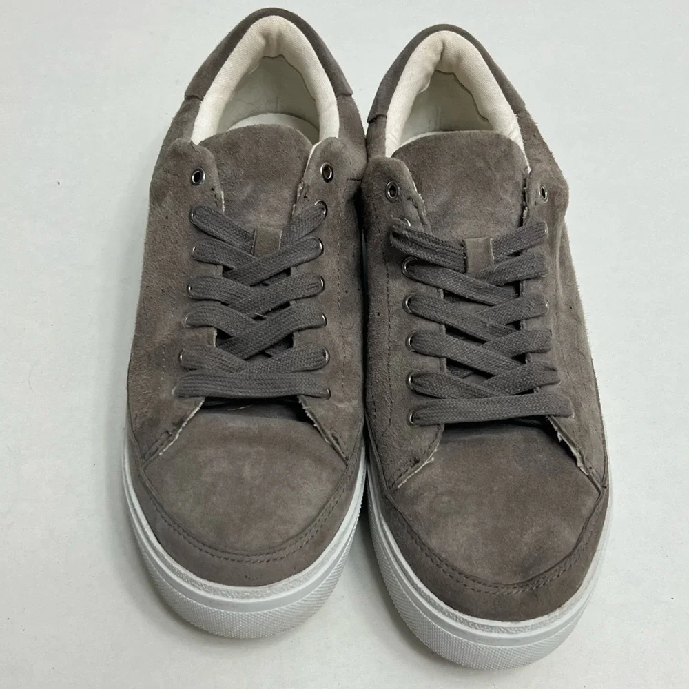 All Saints Trish Taupe Suede Platform Sneakers